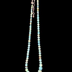 Genuine Turquiose And 925 Sterling Silver Necklace